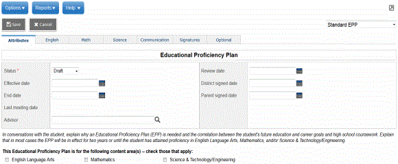 Create an Educational Plan Record